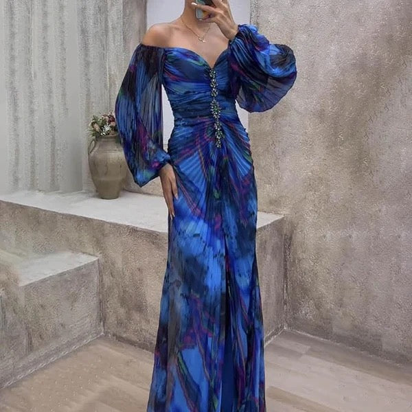 Vina | Ruched Off-Shoulder Maxi Dress