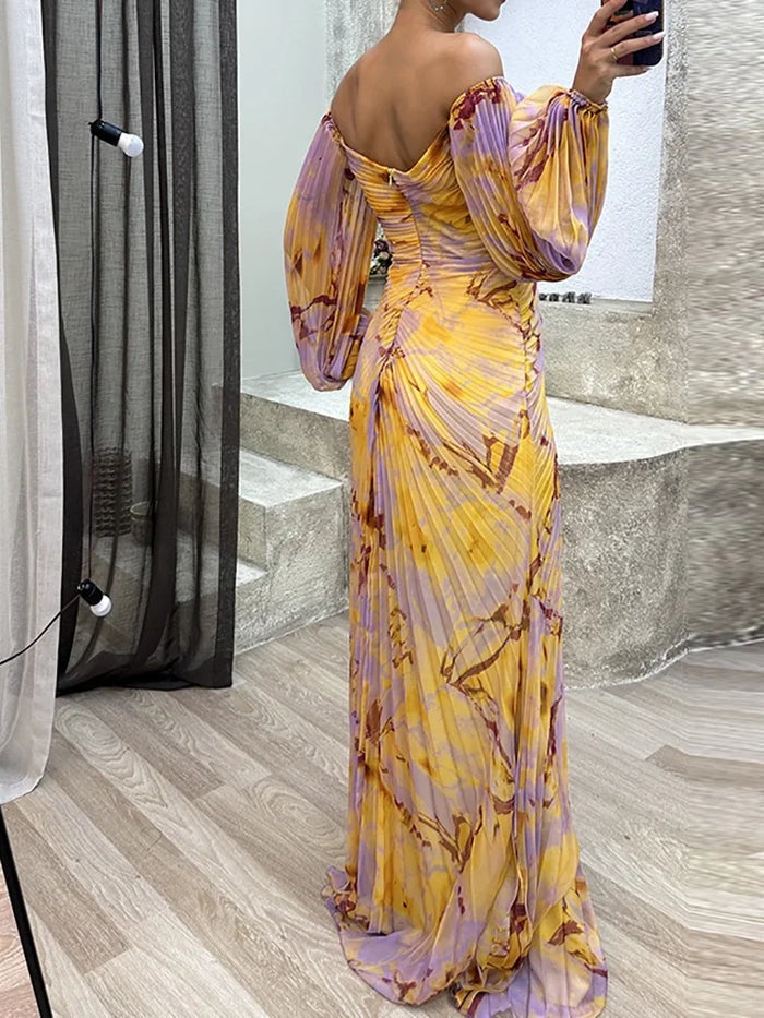 Vina | Ruched Off-Shoulder Maxi Dress