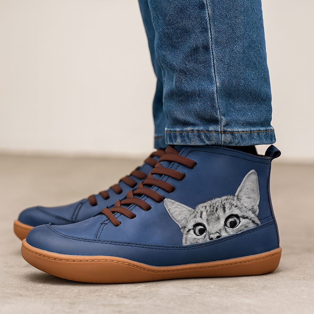 Alessia | Casual Cat Print Ankle Boots
