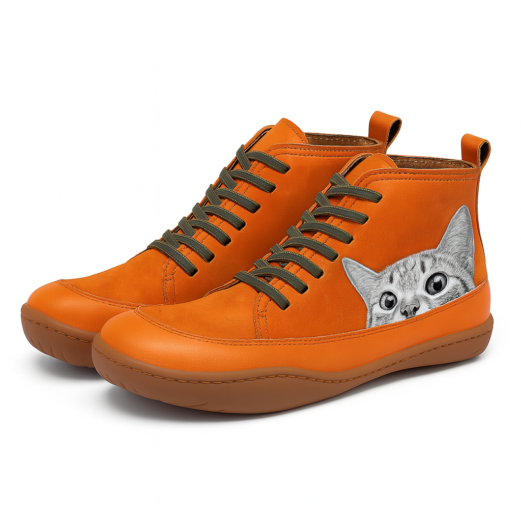 Alessia | Casual Cat Print Ankle Boots
