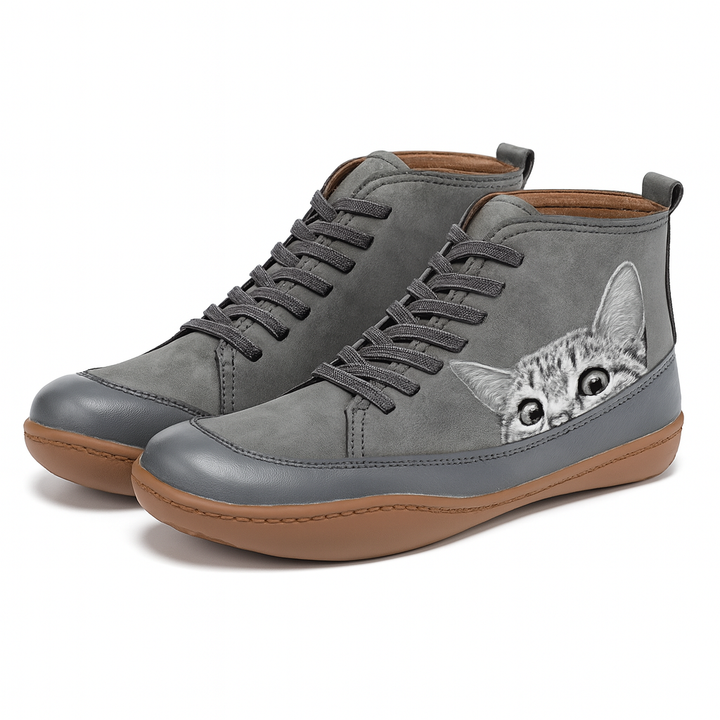 Alessia | Casual Cat Print Ankle Boots