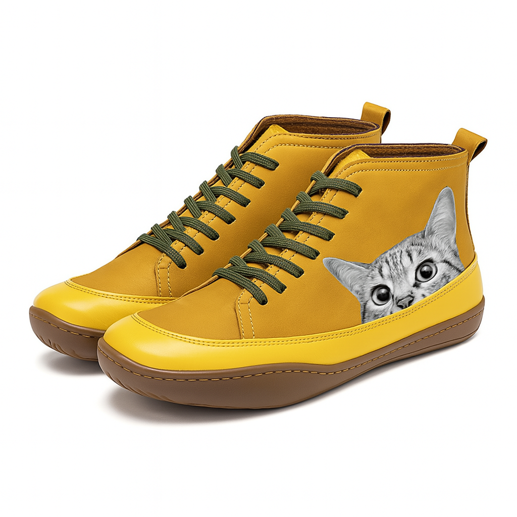 Alessia | Casual Cat Print Ankle Boots