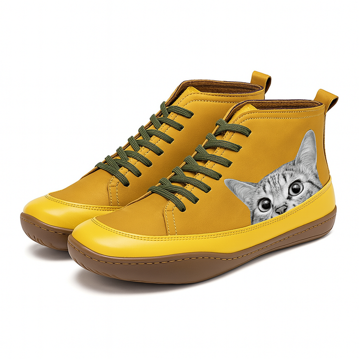 Alessia | Casual Cat Print Ankle Boots