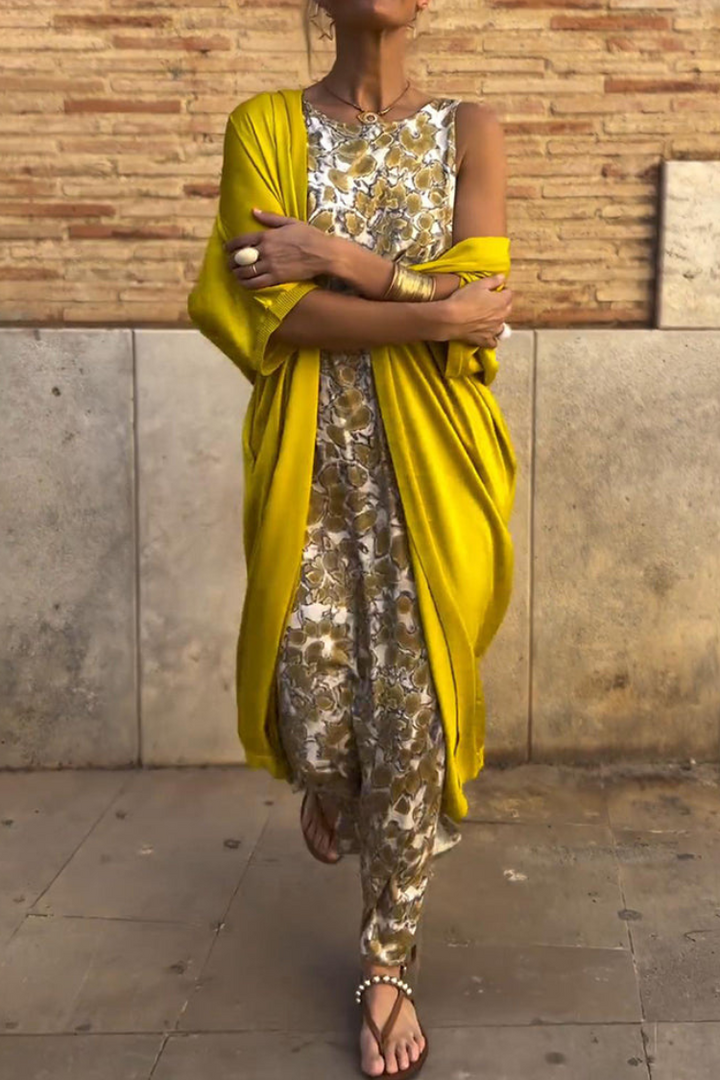 Elegant long dress + free matching cardigan (GIFT)