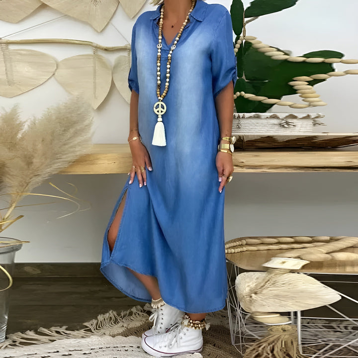 Eva™ | V-neck Denim Dress