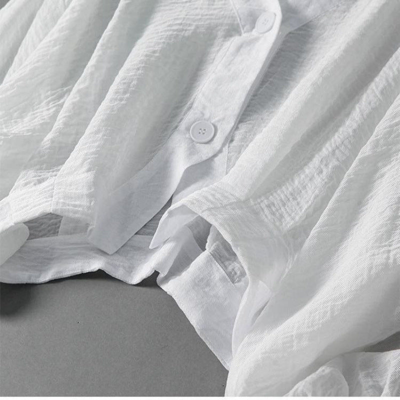Rosa | Draped V-Neck Button Blouse