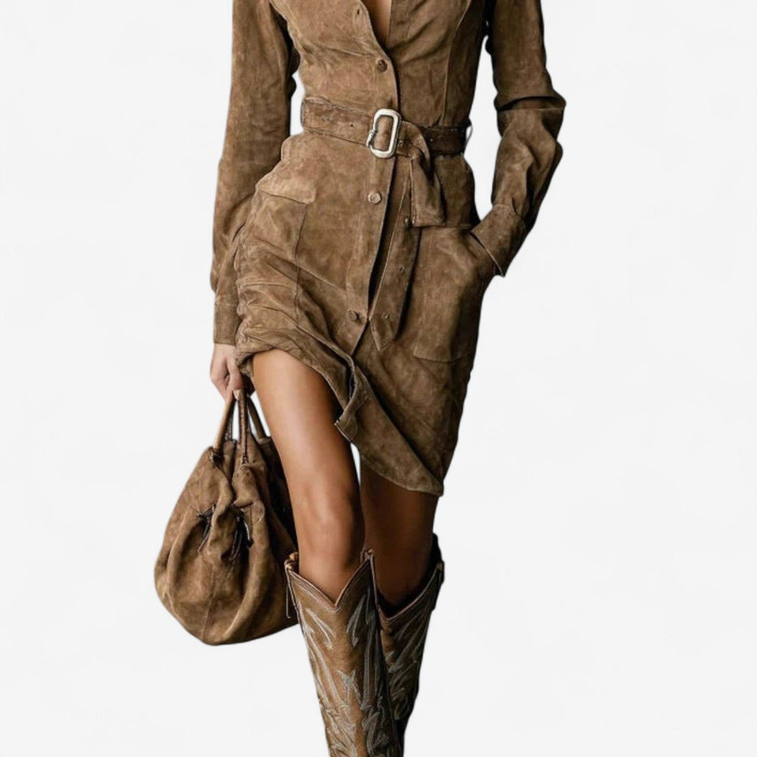 Faye™ | Camel Midi Coat Dress