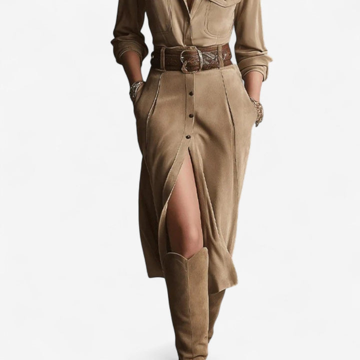 Cathy™ | Belted Shirt Dress
