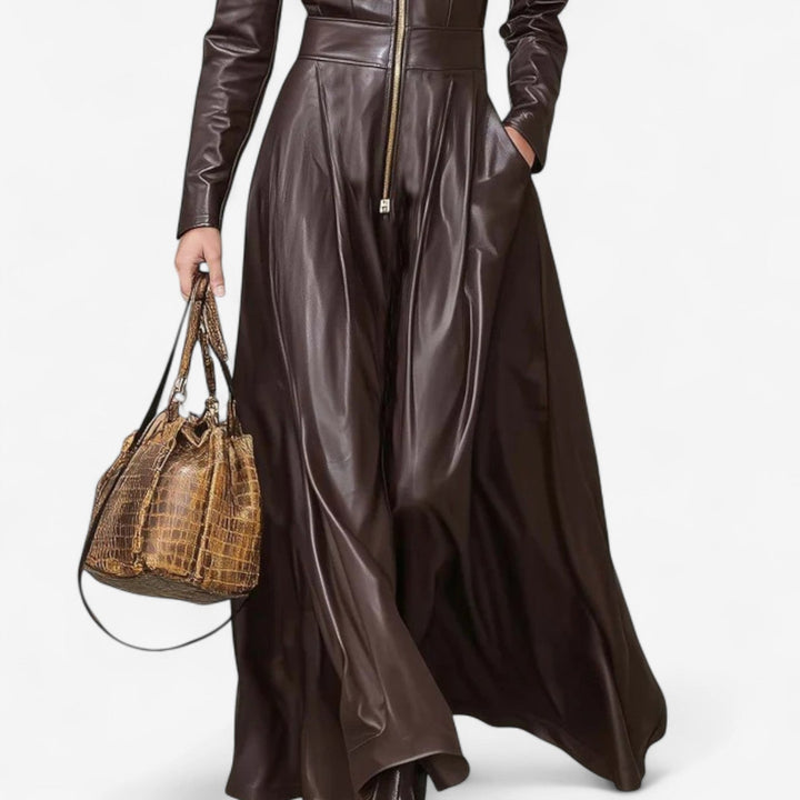 Bernice™ | Long Leather Dress