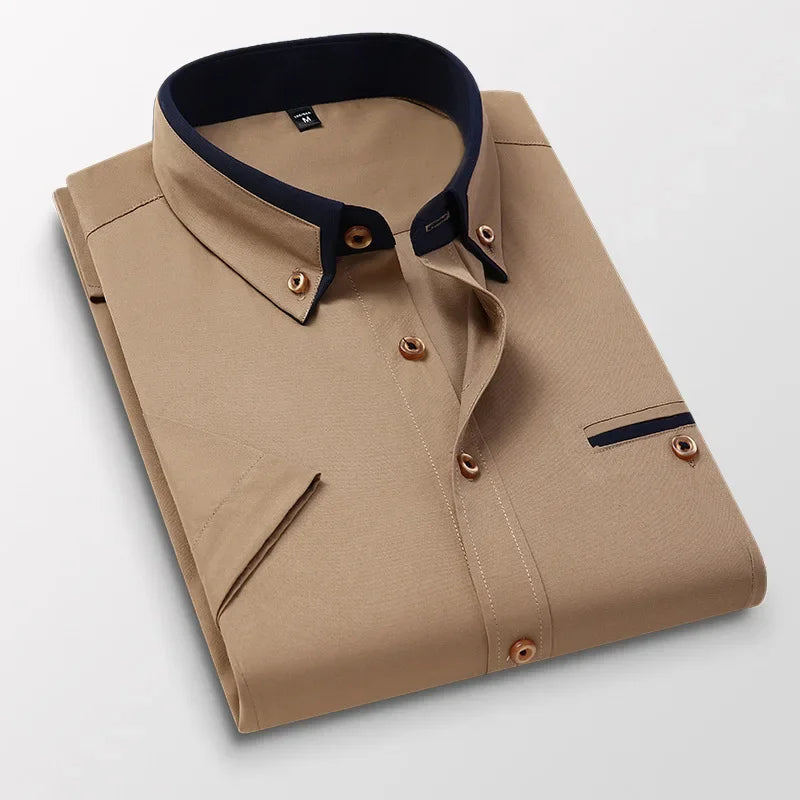 Shawn | Contrast Collar Modern Long Sleeve Shirt