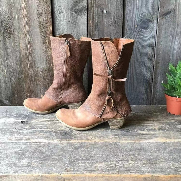 Lucia | Mid-Calf Zip Boots