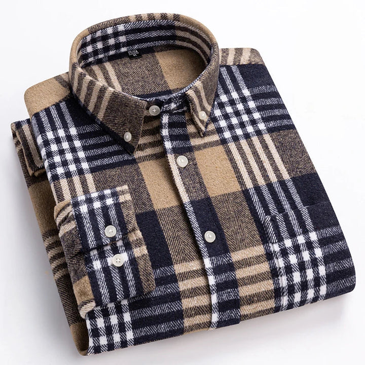 Alex | Classic Plaid Button-Up Shirt for Men