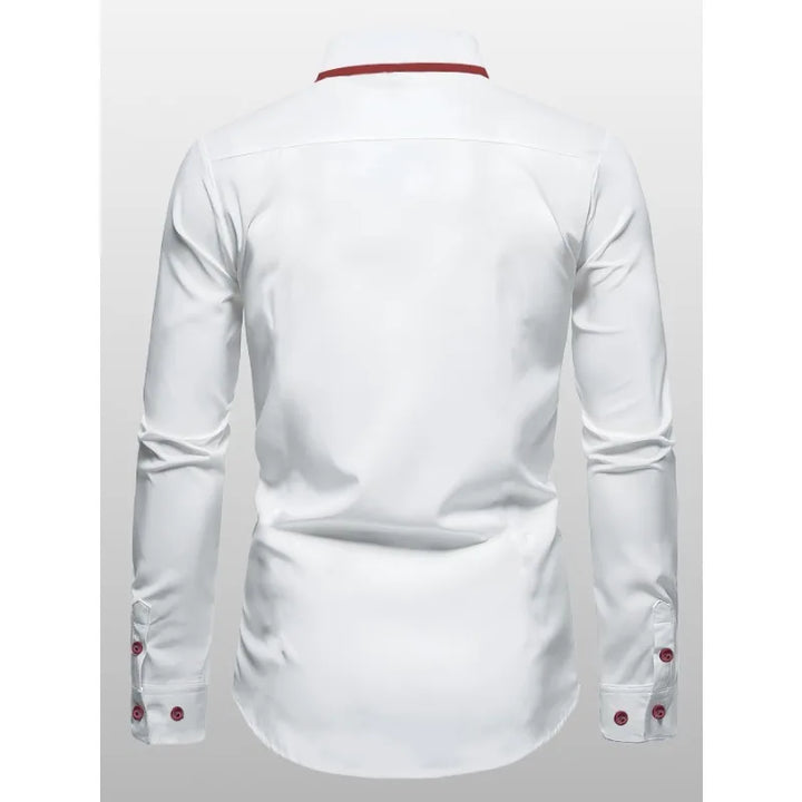Vincent | Classic Contrast Trim Long Sleeve Shirt