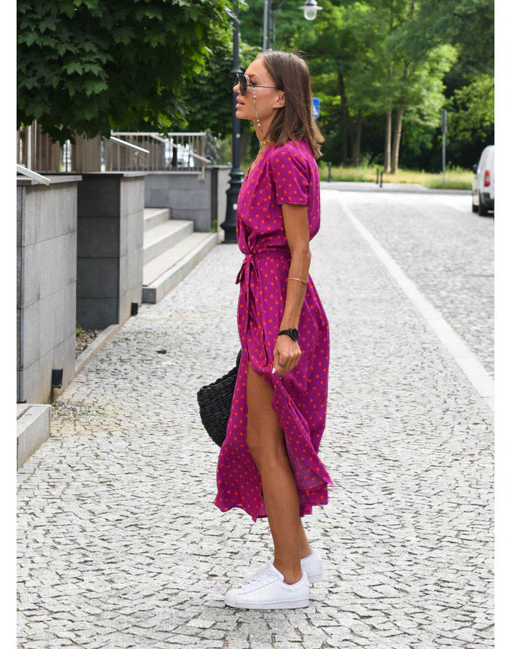 Anna | Floral Wrap Midi Dress