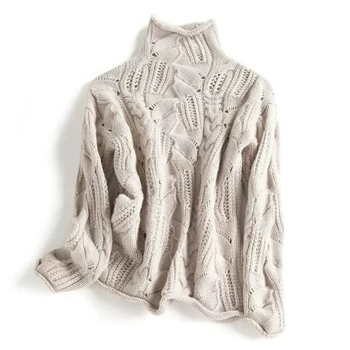 Lisa | Textured Knit Turtleneck Sweater