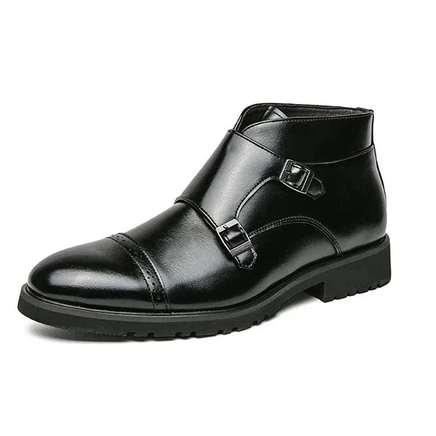 Brooks | Double-Buckle Synthetic Leather Boots