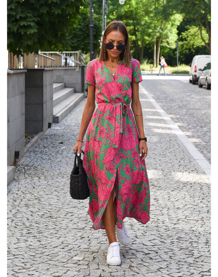Anna | Floral Wrap Midi Dress
