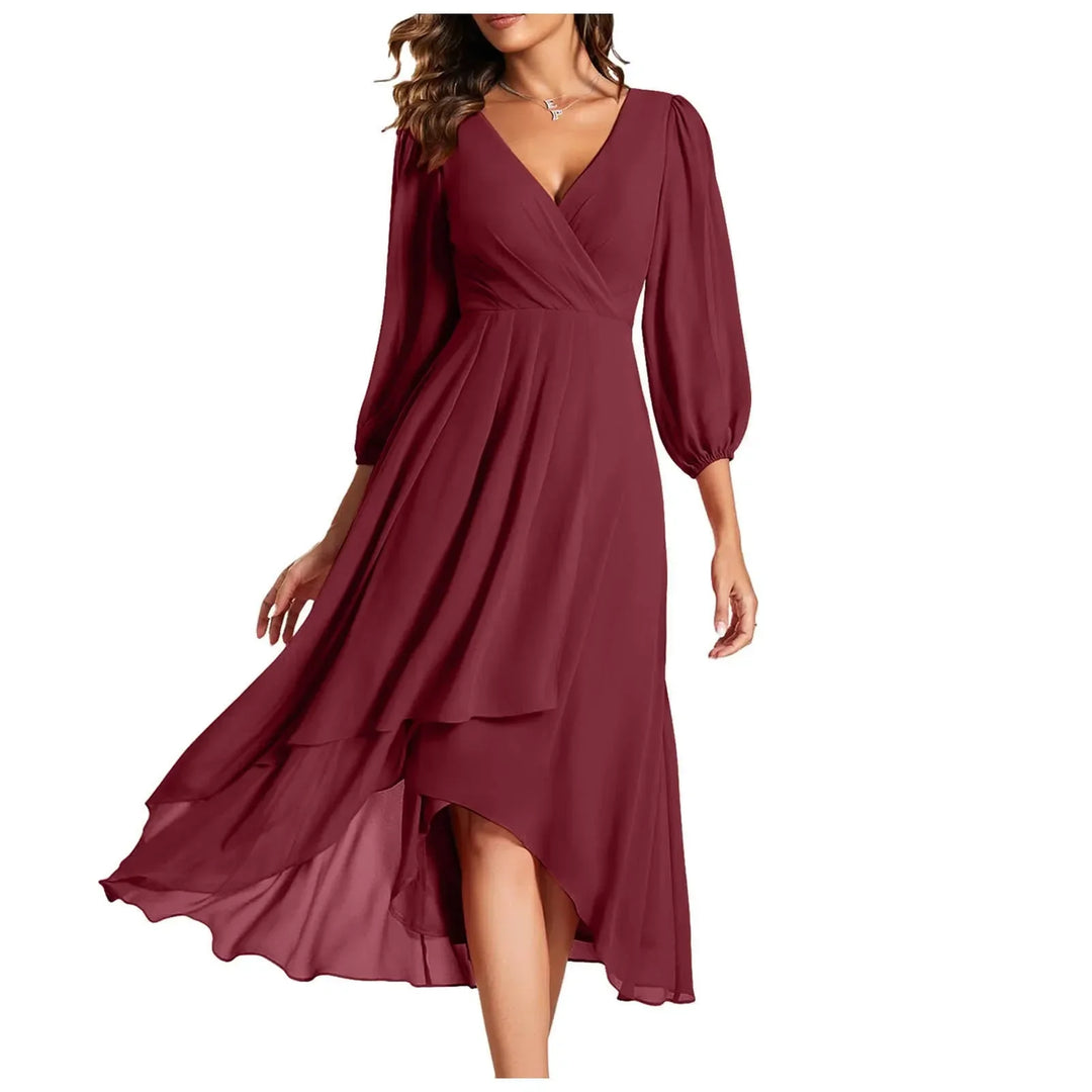 Kristina™ | Graceful Ruched High-Low Dress