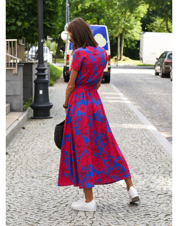 Anna | Floral Wrap Midi Dress
