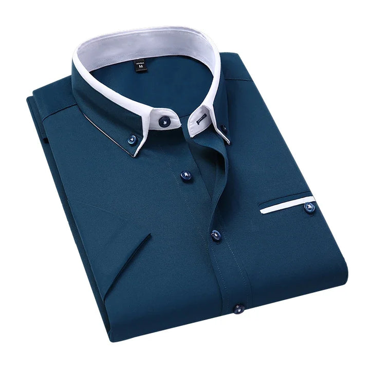 Shawn | Contrast Collar Modern Long Sleeve Shirt