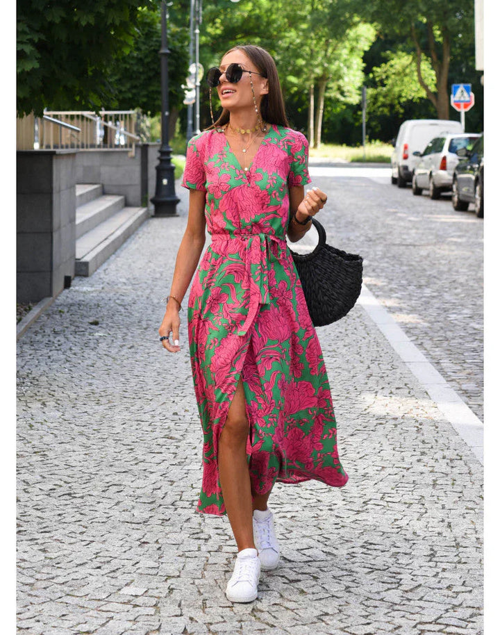 Anna | Floral Wrap Midi Dress