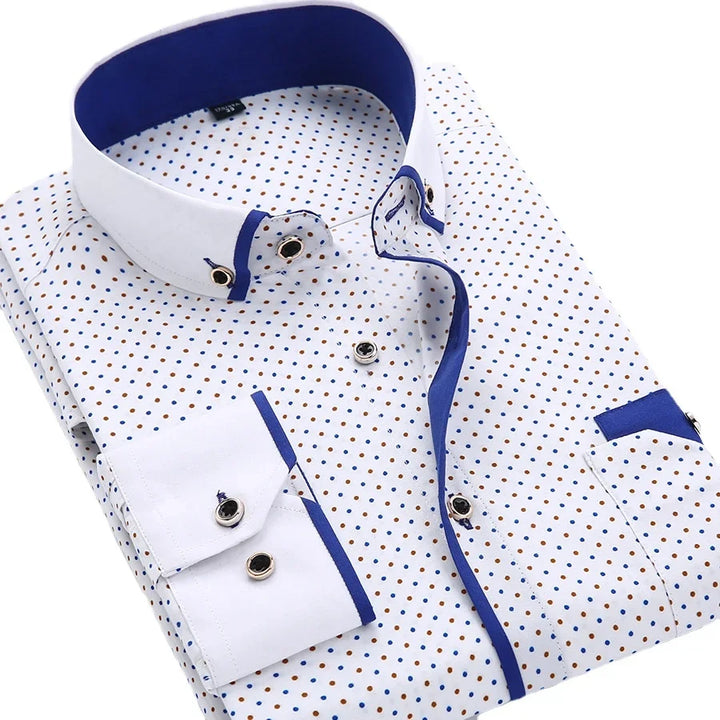 Joel | Modern Pattern Contrast Long Sleeve Shirt