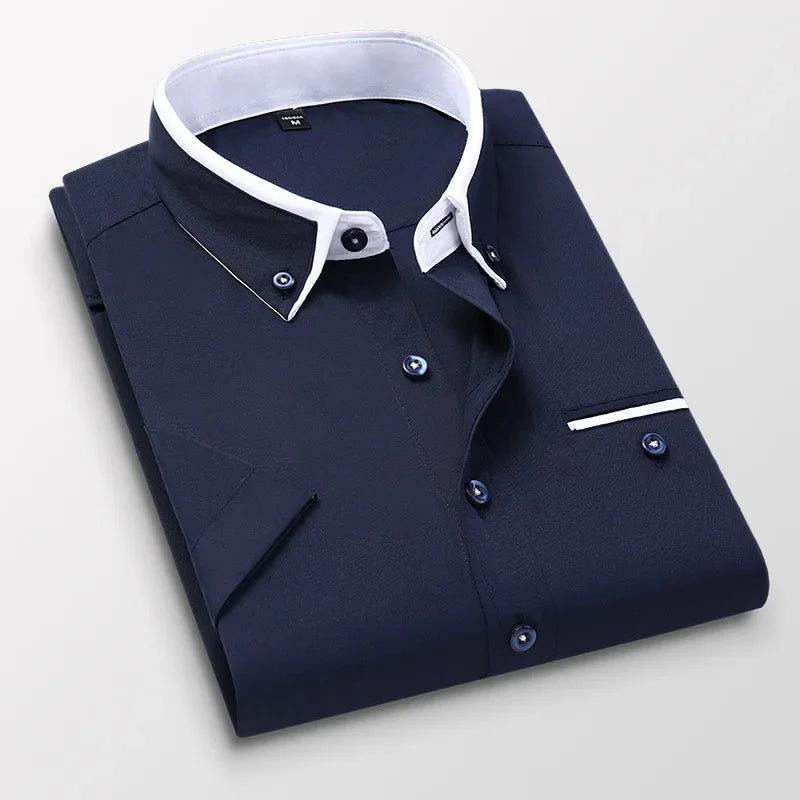 Shawn | Contrast Collar Modern Long Sleeve Shirt