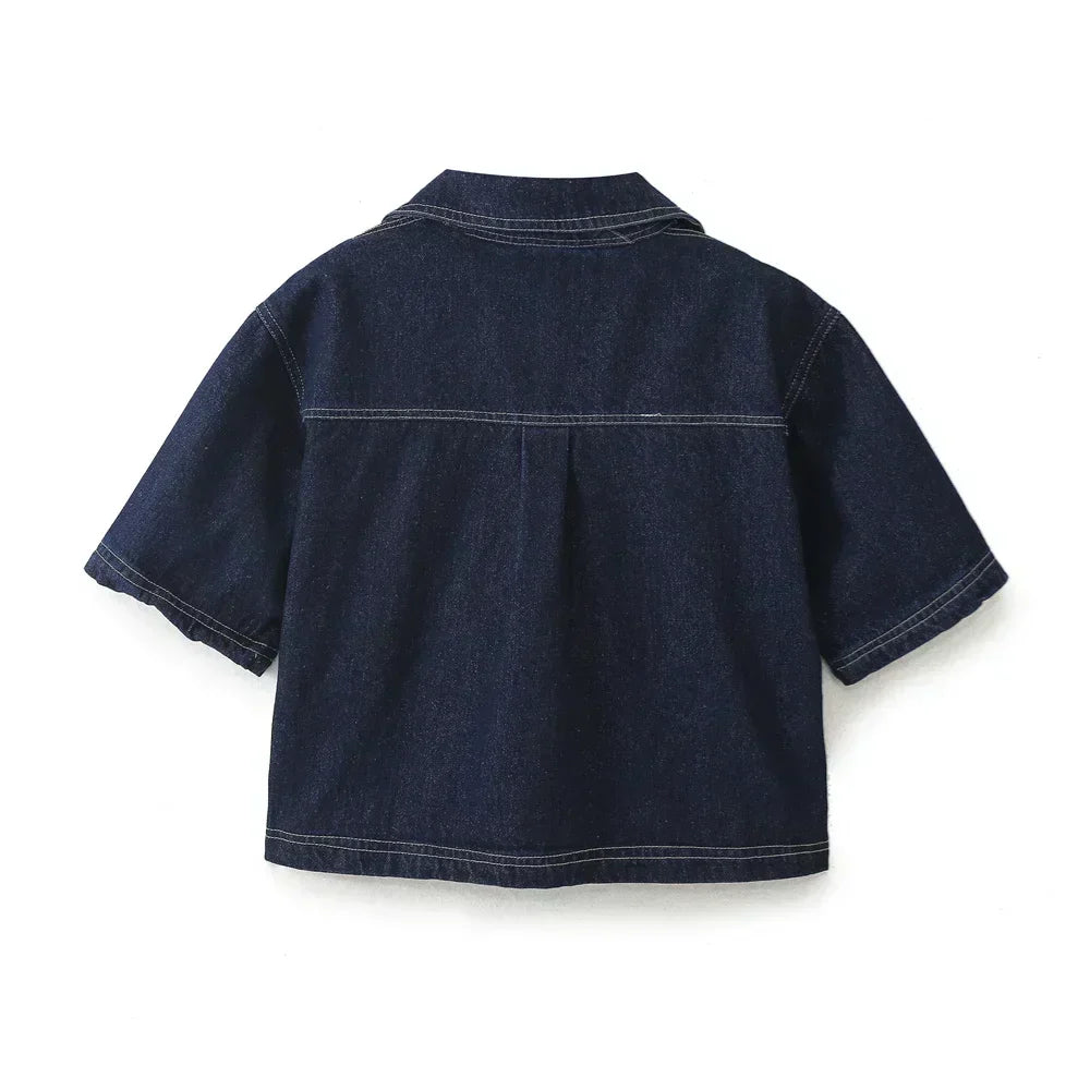 Caitlin® | V-neck Denim Set