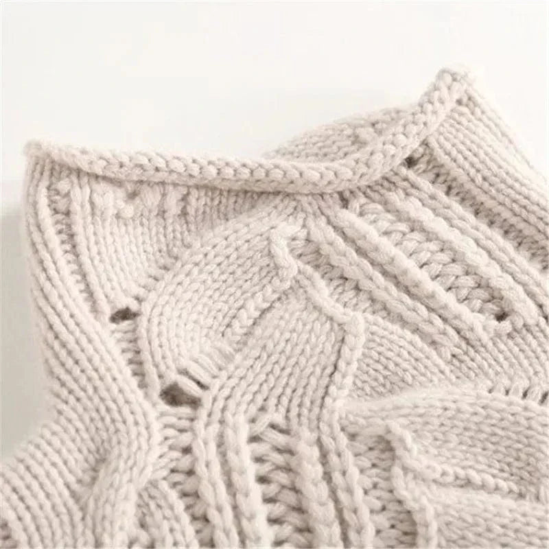 Lisa | Textured Knit Turtleneck Sweater