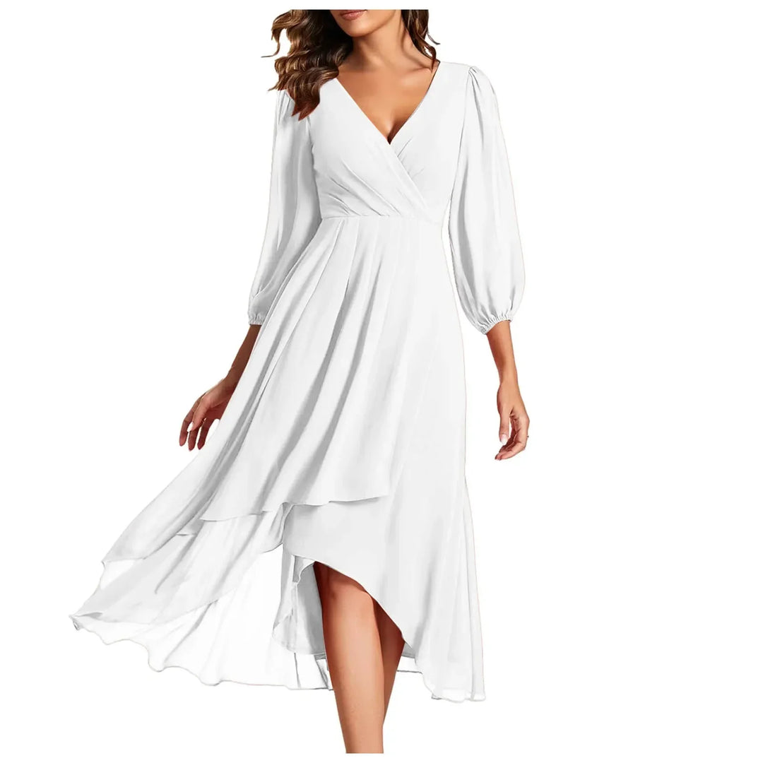 Kristina™ | Graceful Ruched High-Low Dress