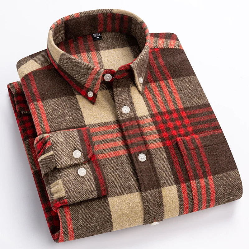 Alex | Classic Plaid Button-Up Shirt for Men