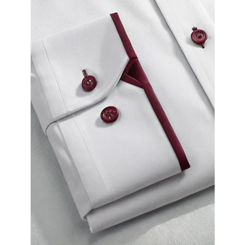 Vincent | Classic Contrast Trim Long Sleeve Shirt