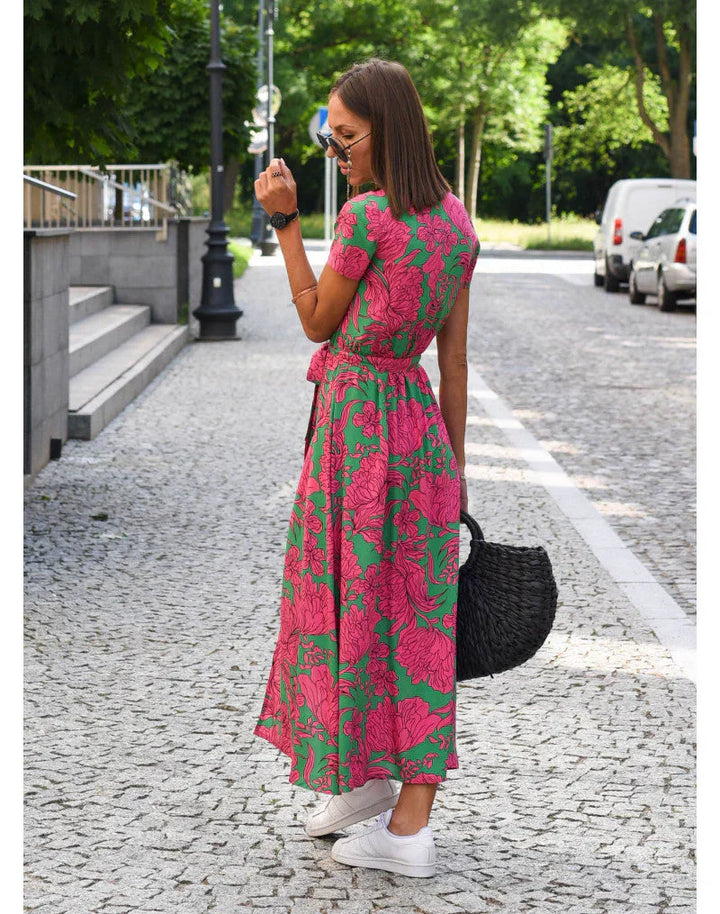 Anna | Floral Wrap Midi Dress
