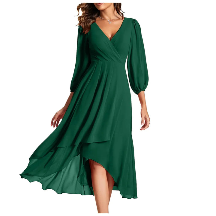 Kristina™ | Graceful Ruched High-Low Dress