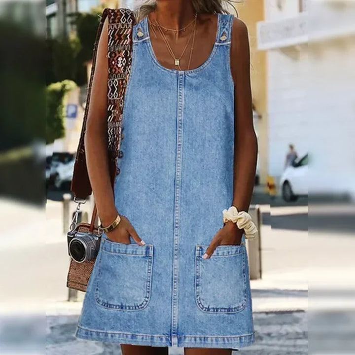 Diana™ | Practical & Light Denim Summer Dress