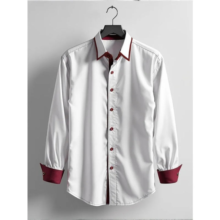 Vincent | Classic Contrast Trim Long Sleeve Shirt