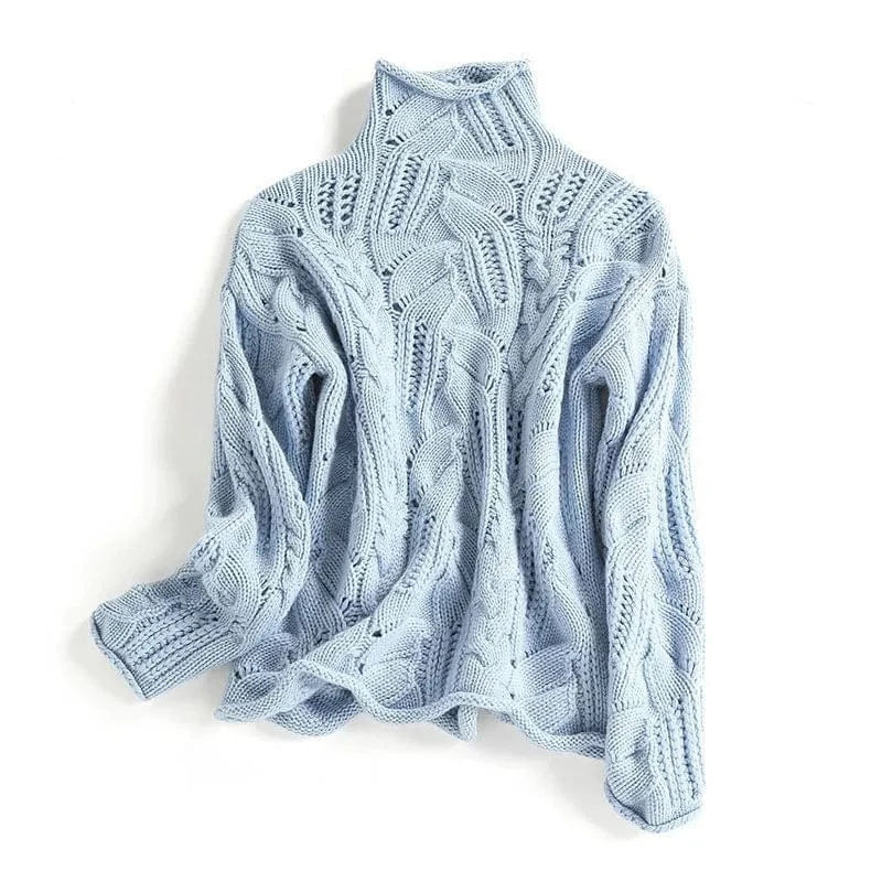 Lisa | Textured Knit Turtleneck Sweater