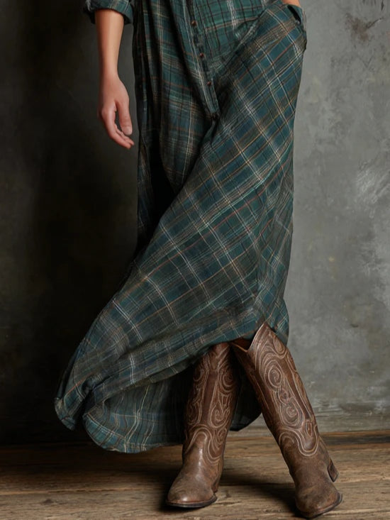 Haven | Plaid Maxi Shirt Dress