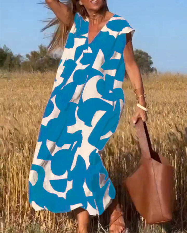 Emeline | Dress with print and V-neckline