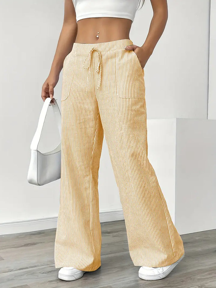 April | Elegant Striped Pants with Pockets