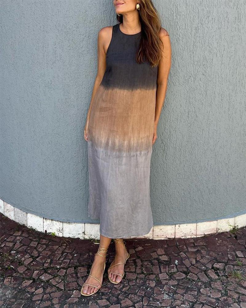 Gladys™ | Sleeveless Gradient Midi Dress Statement