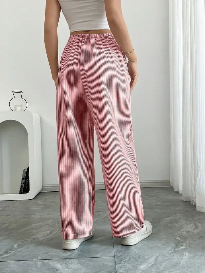 April | Elegant Striped Pants with Pockets