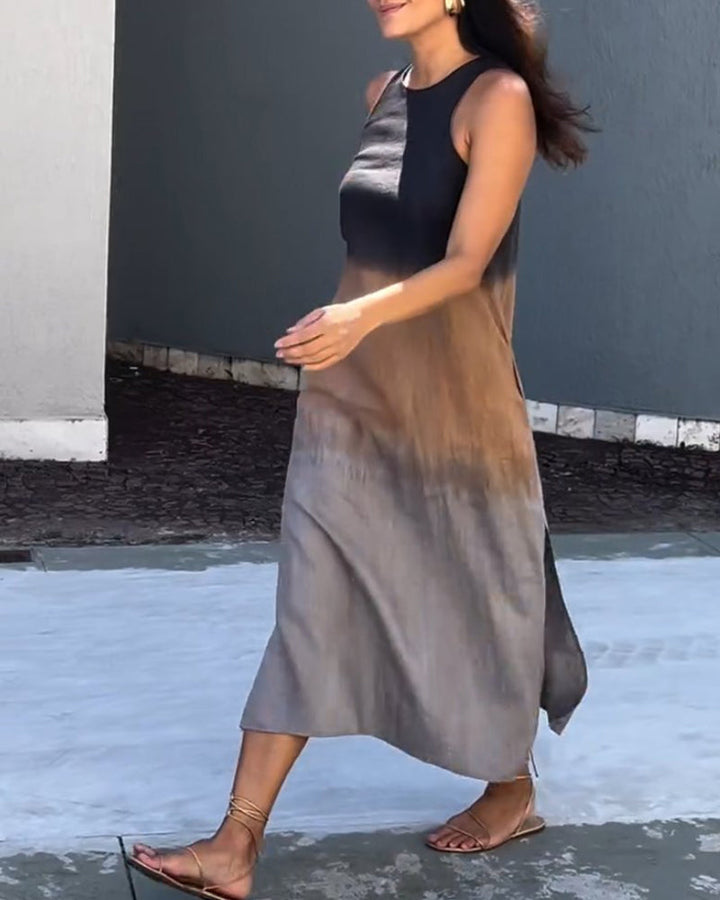 Gladys™ | Sleeveless Gradient Midi Dress Statement