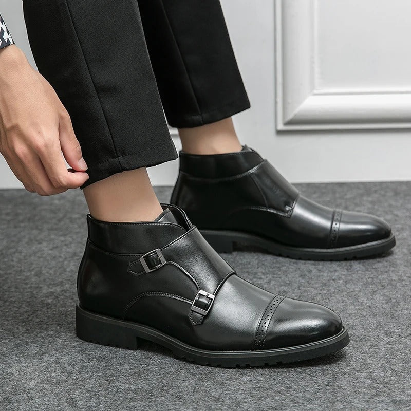 Brooks | Double-Buckle Synthetic Leather Boots