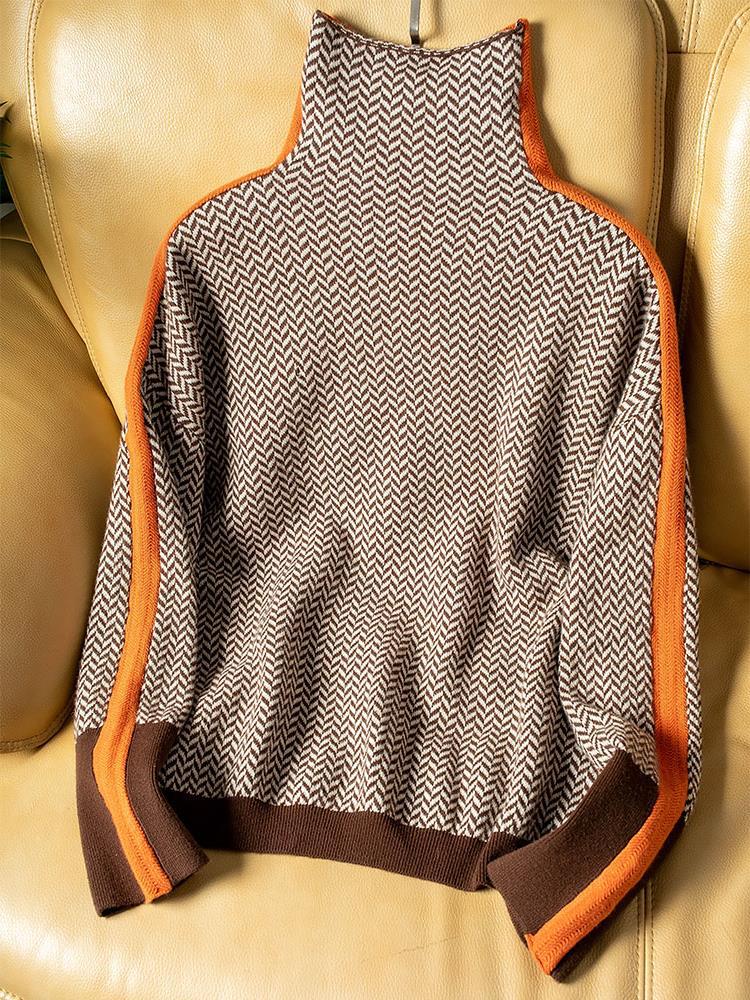 Haven | High Neck Patterned Sweater