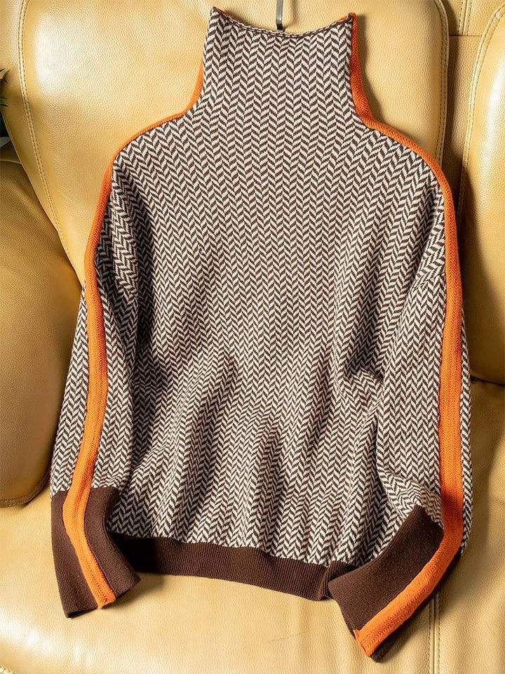 Haven | High Neck Patterned Sweater