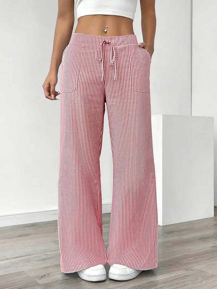 April | Elegant Striped Pants with Pockets