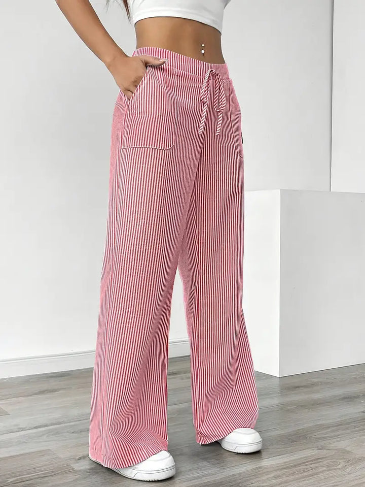 April | Elegant Striped Pants with Pockets