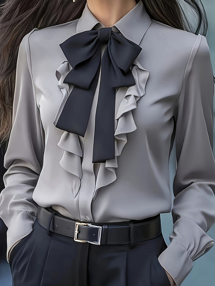 Desiree | Bow-Tie Ruffle Blouse