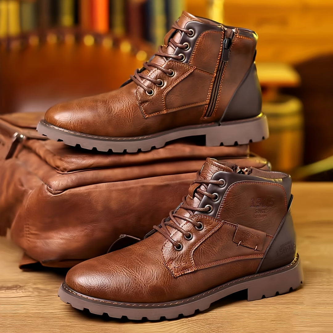 Alexander | Rugged Lace-Up Leather Boots
